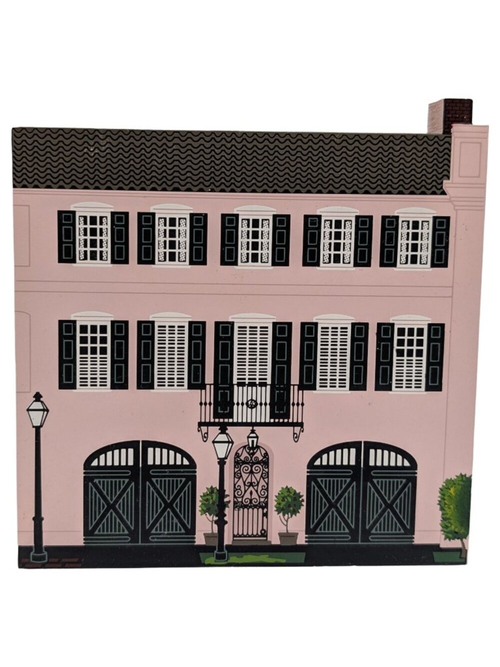 Shelias Rainbow Row East Bay Charleston SC Pink Wood Shelf Sitter 1997